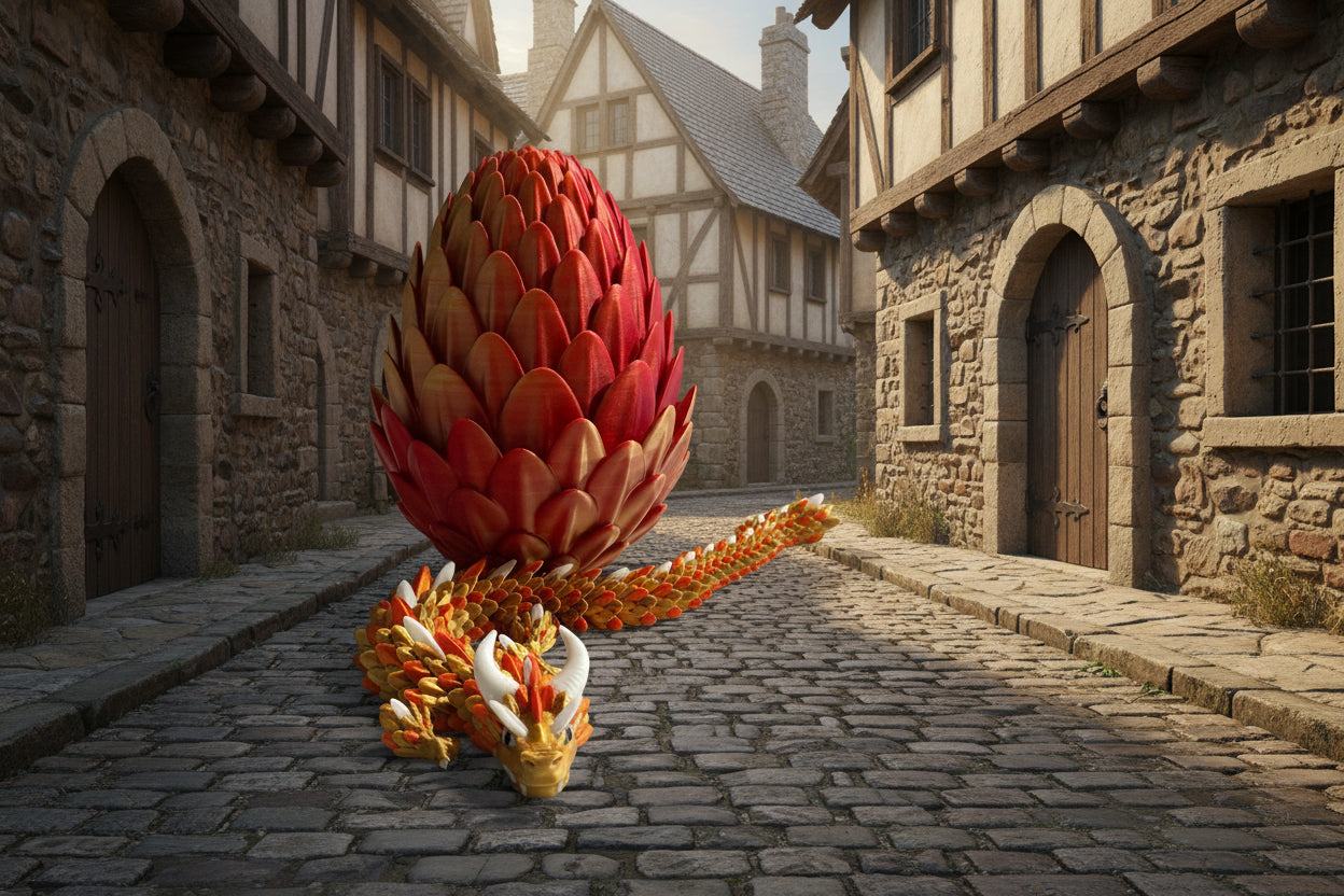 Seamless XL dragon egg with dragon